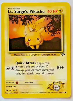 Pokemon TCG: Lt. Surge's Pikachu Gym Challenge #84/132 VLP-NM - Image 1