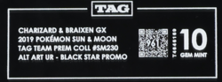 2019 Pokemon SM Tag Team Charizard / Blaixen GX Black Star Promo TAG 10 (961) - Image 3