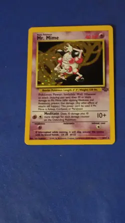 Pokemon TCG Mr. Mime Holo Rare Unlimited Jungle 6/64 40 HP Basic English - Image 1