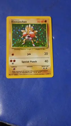 Pokemon TCG Hitmonchan Holo Rare Base Set 7/102 70 HP Basic English - Image 1
