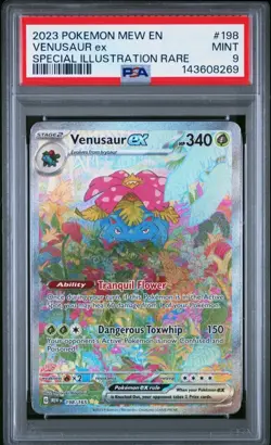 2023 POKEMON MEW EN-151 SPECIAL ILLUSTRATION RARE #198 VENUSAUR EX PSA 9 Graded - Image 1