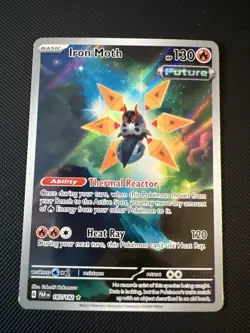 Iron Moth Pokemon TCG Paradox Rift 187/182 Illustration Rare Full Art SV Holo - Image 1