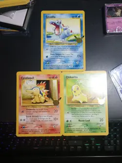 Pokemon First Partner JUMBO 3x Johto Starters Chikorita Cyndaquil Totodile - Image 1