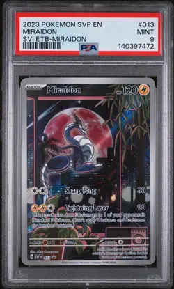 2023 POKEMON SVP EN-SV ETB BLACK STAR PROMO #013 MIRAIDON PSA 9 - Image 1