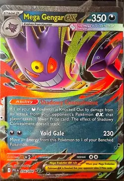 Mega Gengar EX 056/094 Me02: Phantasmal Flames Holo Pokemon Card Near Mint NM - Image 1