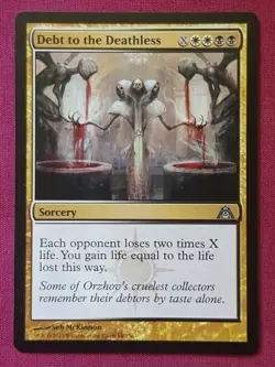 Magic The Gathering DRAGON'S MAZE DEBT TO THE DEATHLESS white/black card MTG - Image 1