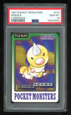 Pokemon Japanese Carddass 1997 013 Weedle Card 13 Bandai PSA 10 79944082 - Image 1