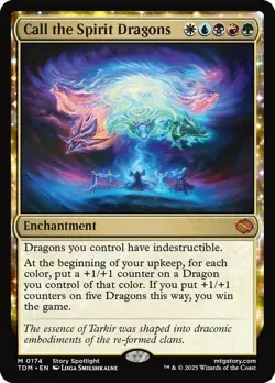 1x Call the Spirit Dragons - Foil Light Play, English Tarkir: Dragonstorm MTG Ma - Image 1