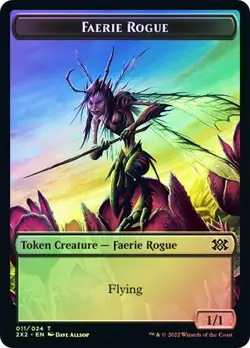 Eldrazi Scion Token // Faerie Rogue Token DOUBLE MASTERS MTG MAGIC FOIL - Image 1