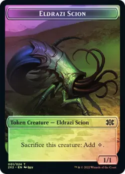 Eldrazi Scion Token // Faerie Rogue Token DOUBLE MASTERS MTG MAGIC FOIL - Image 2