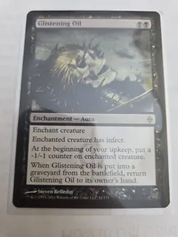 mtg, GLISTENING OIL X1 MAGIC MTG NEW PHYREXIA NEAR MINT (NM) 2011 - Image 1