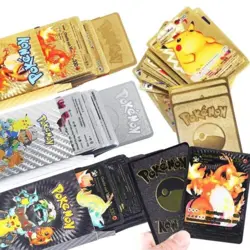 Pokemon 55pcs/Box Cards Gold Metallic Vmax GX Charizard Collection Gift - Image 1