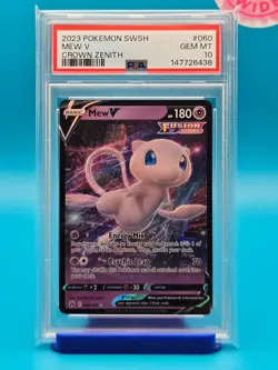 PSA 10 - 2023 POKEMON SWORD AND SHIELD CROWN ZENITH 060 MEW V - Image 1