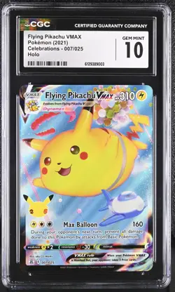 CGC 10 Flying Pikachu Vmax 007/025 Holo Celebrations Pokemon - Image 1