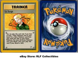 2000 Pokemon, Gym Heroes, #101/132 Lt. Surge, Rare - Image 1