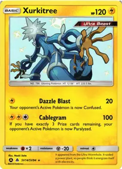Pokemon TCG Xurkitree Hidden Fates SV14/SV94 Holo Shiny Holo Rare NM - Image 1