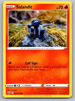 Salandit 027/163 Common Battle Styles Pokemon Near Mint - Image 1