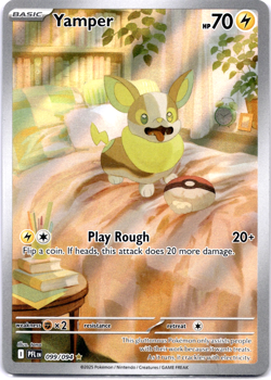 Pokemon TCG Yamper 099/094 Phantasmal Flames Full Art Holo Rare Near Mint - Image 1