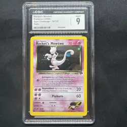 Rocket's Mewtwo 14/132 Holo Gym Challenge Pokemon CGC 9 Mint - Image 1