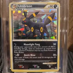 TCG Pokemon Umbreon 10/90 Undaunted Cracked Ice Holo Card - Image 3