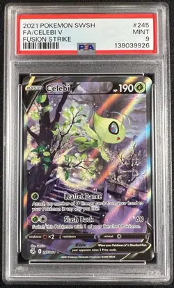 Celebi V 245/264 Fusion Strike Alt Art Pokemon Card - PSA 9 MINT - Image 1