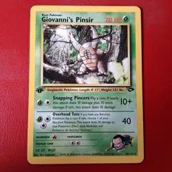 Giovanni's Pinsir 24/132 Gym Challenge Regular First Edition Pokemon Card Lp - Image 1