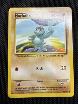 Pokemon TCG - Machop Machollo Unlimited German Base Set 52/102 LP - Image 1