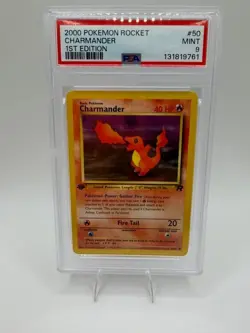 Pokemon PSA 9 1st Edition Charmander 50/82 Team Rocket Near Mint - Image 1