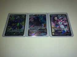 Pokemon Card Lot of 3 LP Holo Rare Cards (Grimmsnarl V, Calyrex VMAX, Sylveon V) - Image 1