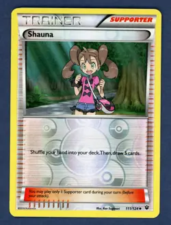 Shauna 111/124 Uncommon Fates Collide Pokemon Reverse Holo Lightly Played - Image 1