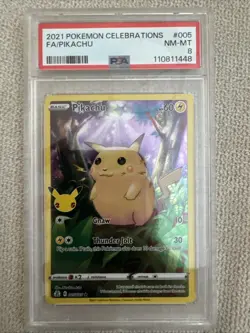 Pokemon 2021 Celebrations Pikachu Full Art #005/025 PSA 8 - Image 1