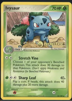 Ivysaur 35/100 PRERELEASE Uncommon Crystal Guardians Pokemon NM - Image 2