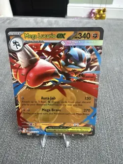 Pokemon TCG Mega Lucario EX Card 077/132 Mega Evolutions English Edition - Image 1