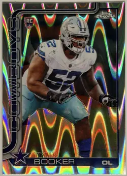 2025 Topps Chrome Ray Wave Tyler Booker Rookie Card #381 Dallas Cowboys RC 🔥 - Image 1