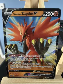 Pokemon TCG SWSH Chilling Reign Galarian Zapdos v Ultra Rare Card 080/198 NM - Image 1
