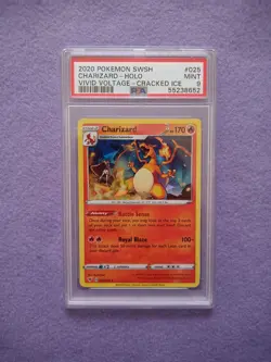 Pokemon - Charizard Glurak 25-Cracked ICE Holo -Vivid Voltage - PSA9 - Mint Card - Image 1