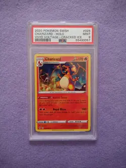 Pokemon - Charizard Glurak 25-Cracked ICE Holo -Vivid Voltage - PSA9 - Mint Card - Image 3