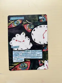 Magic The Gathering, Hand Painted MTG card: MEMORY LAPSE altered. - Image 1
