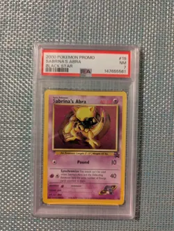 2000 Pokemon Sabrina's Abra Black Star Promo PSA 7 - Image 1