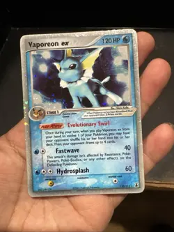 Pokemon Vaporeon EX Delta TCG Card Holo Ultra Rare 110/113 2005 - Image 1