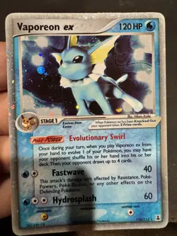 Pokemon Vaporeon EX Delta TCG Card Holo Ultra Rare 110/113 2005 - Image 2