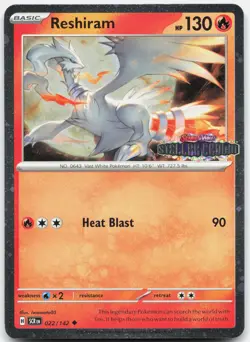 Reshiram (Stellar Crown Stamped) Stellar Crown 022/142 NM/M Pokemon Holo - Image 1