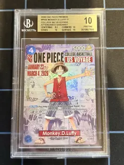 2026 Monkey D Luffy One Piece Promo College Basketball US Voyage BGS 10 PRISTINE - Image 1