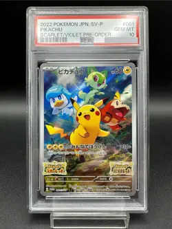 PSA 10 Pikachu 001/SV-P Promo Pre-Order Scarlet & Violet Pokemon Card Japanese - Image 1