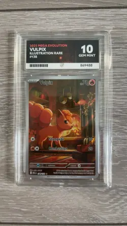Ace Gem Mint 10 Vulpix 138/132 2025 Mega Evolution Illustration Rare Pokemon TCG - Image 1