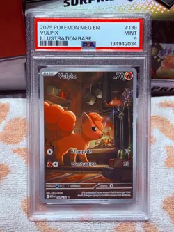 2025 Vulpix 138/132 Mega Evolution Illustration Rare PSA 9 Pokemon TCG - Image 1