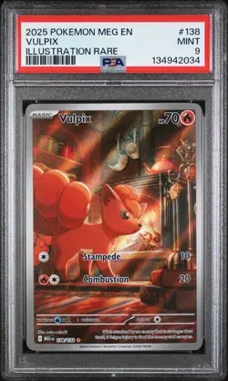 2025 Vulpix 138/132 Mega Evolution Illustration Rare PSA 9 Pokemon TCG - Image 2
