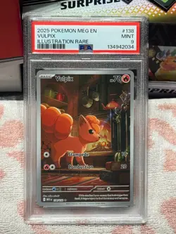 2025 Vulpix 138/132 Mega Evolution Illustration Rare PSA 9 Pokemon TCG - Image 4