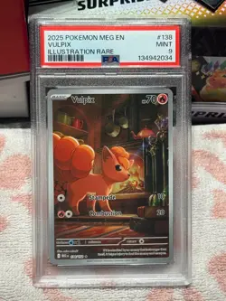 2025 Vulpix 138/132 Mega Evolution Illustration Rare PSA 9 Pokemon TCG - Image 5