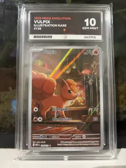 Ace Gem Mint 10 Vulpix 138/132 2025 Mega Evolution Illustration Rare Pokemon TCG - Image 1